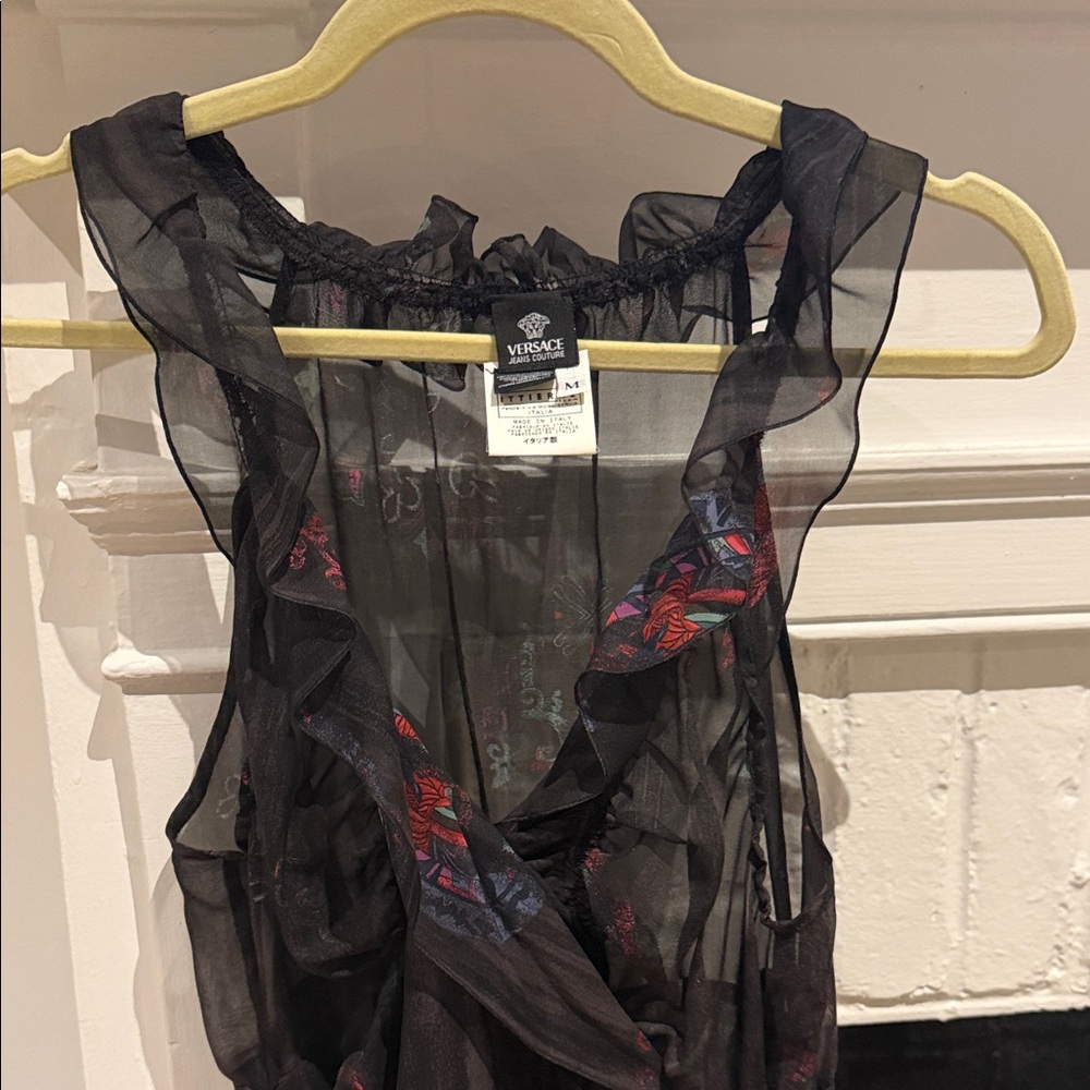 Versace Black Ruffled Top - Picture 5 of 6